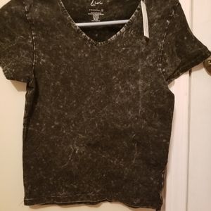 Livi by olivia rae womens small black marbled tee shirt